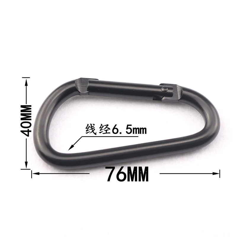 8cm Colorful Oxidation D Ring Aluminum Snap Hook Carabiner Keychain