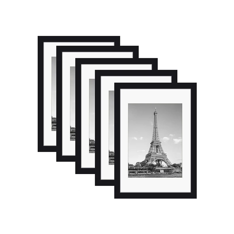 Modern Black Photo Frame A3Rectangle Wood Picture Frame for Pictures A4 with Mat or A3 without Mat Wall Mounting Hanging Display