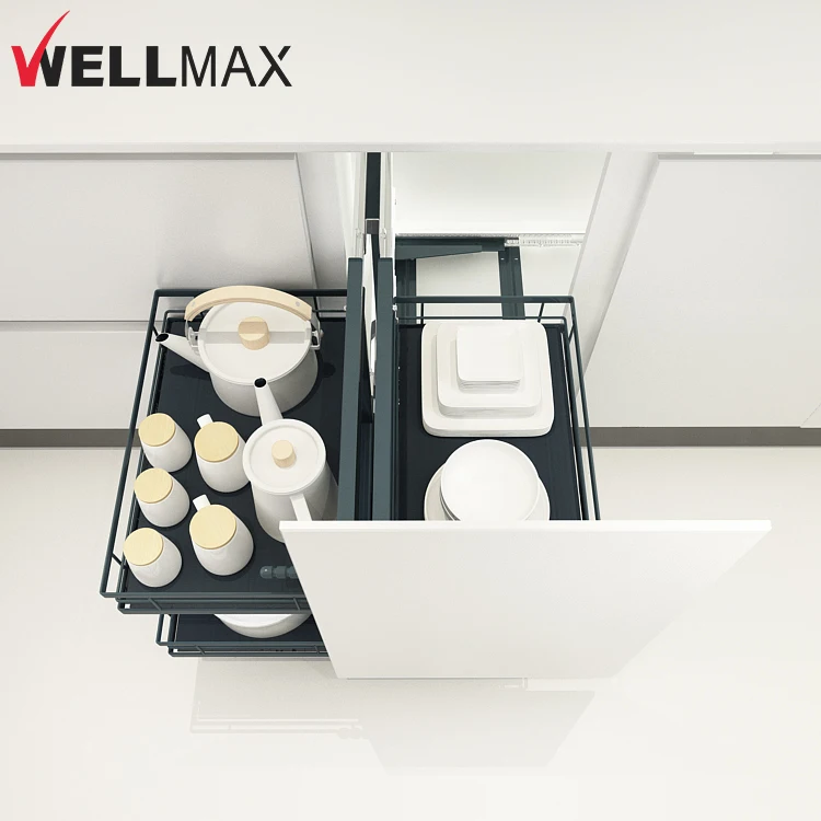 WELLMAX глухая угловая корзина ярус кухонный шкаф волшебный угловой выдвижной шкафчик-Органайзер