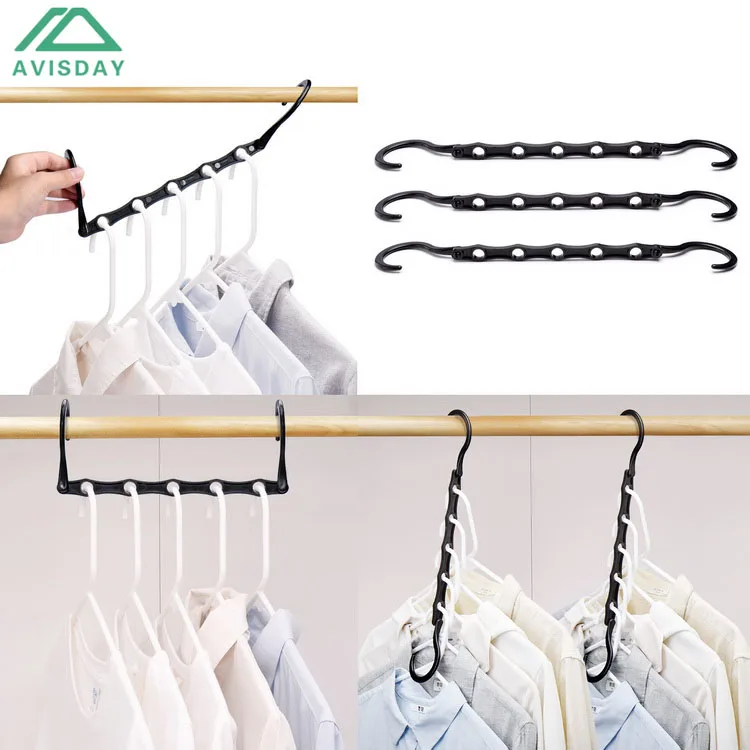 Вешалка Avisday из черного АБС каскадного чудо, вешалка для одежды, компактная, с 5 отверстиями, умный органайзер для шкафа