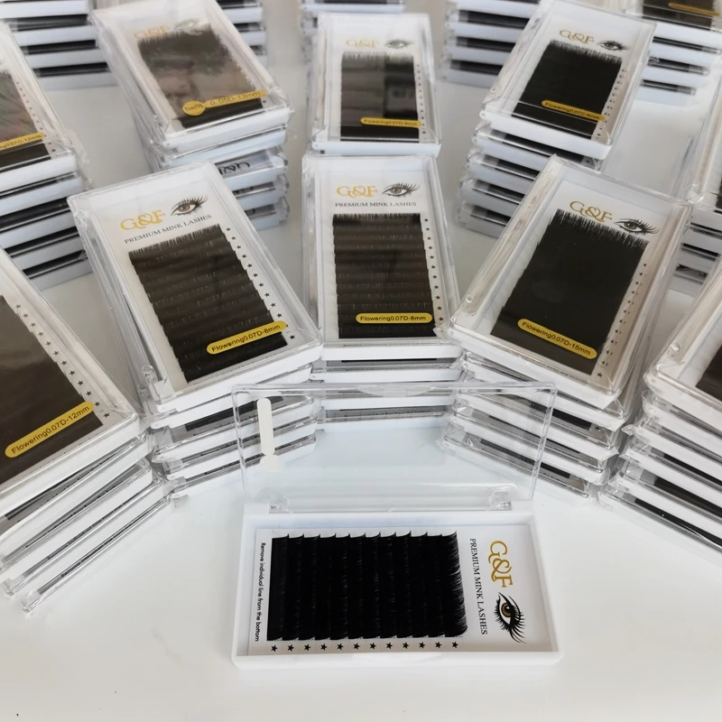 Накладные ресницы Easy fan, Индивидуальные Накладные ресницы, норковые ресницы с частной этикеткой, пушистые и мягкие ресницы