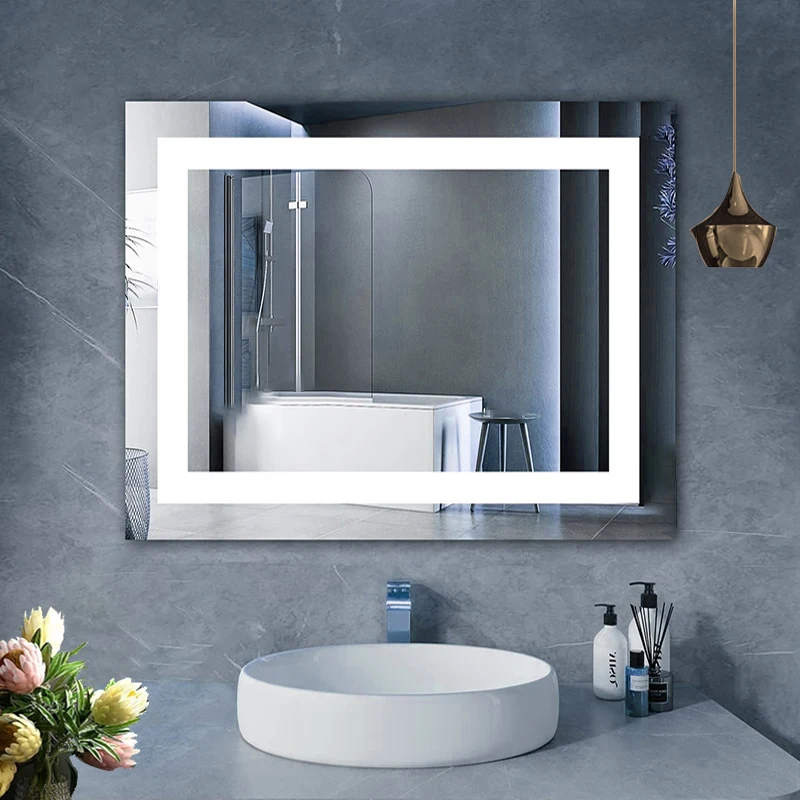 Luxury home decoration wall mirror smart touch screen light dimmer LED mirror bathroom