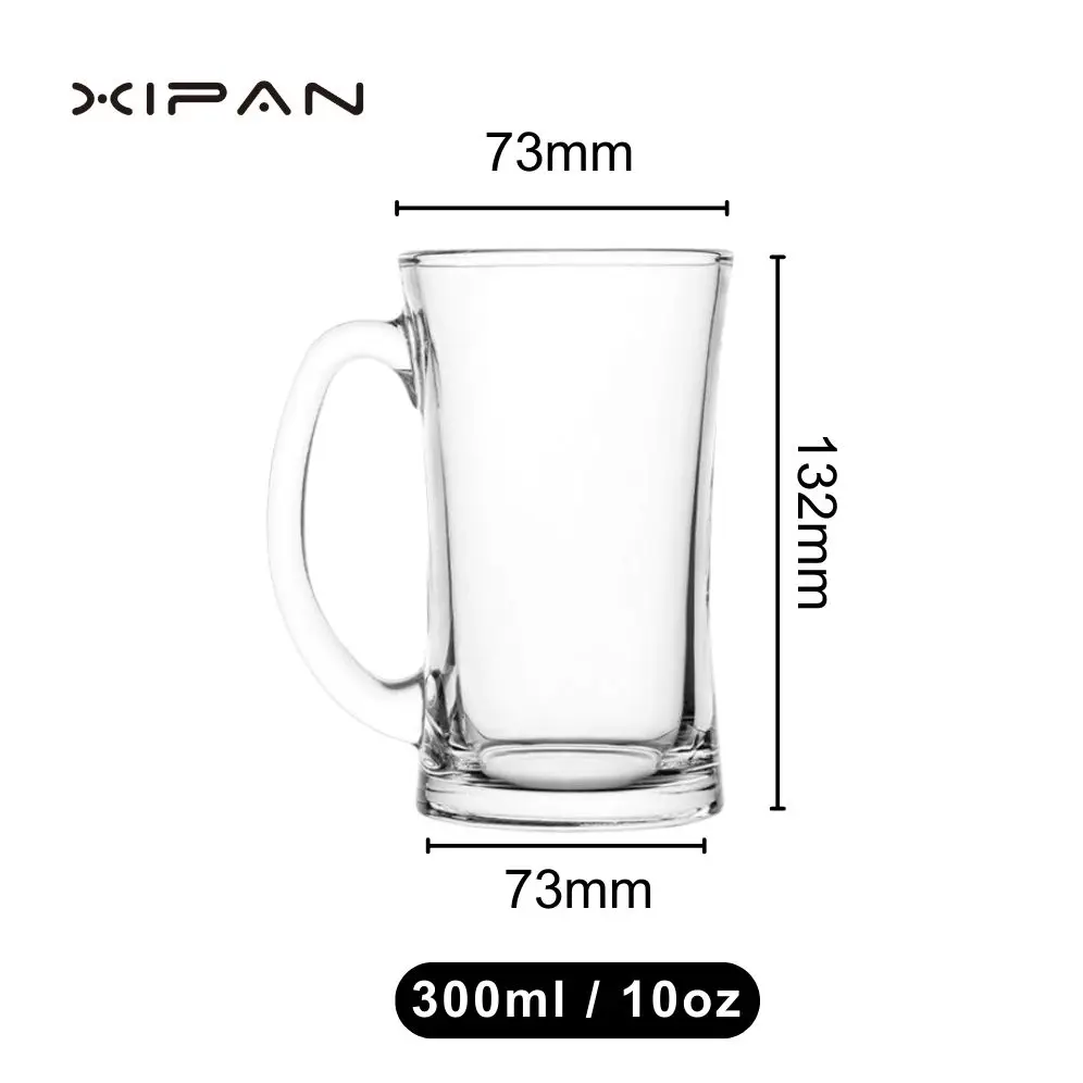 Customized Logo Beer Mug with Handle Can Print Logo Beer Glasses Bottle for Party Bar