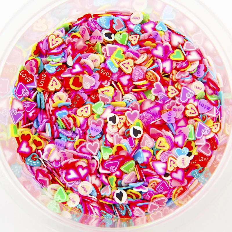 1 Kilogram Per Bag Popular Miniature Polymer Clay Multiple Fruits Slices Sprinkles for Slime Filling and Kids Craft