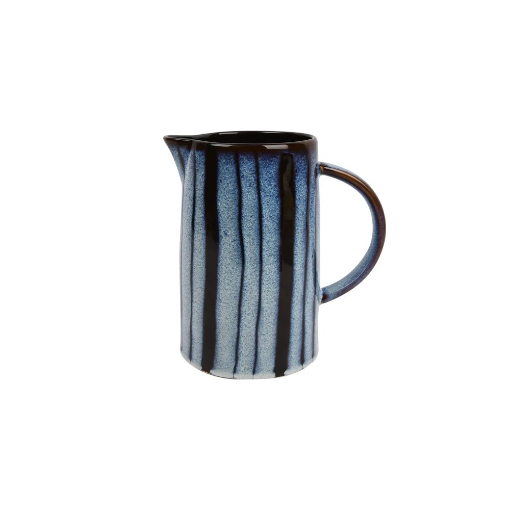 Vintage hotel restaurant large capacity big ceramic water tea jug reactive glaze porcelain milk pitcher for coffee
