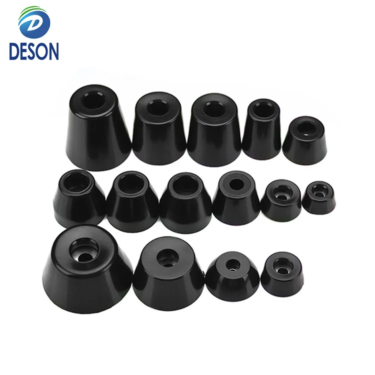 Deson Durable Rubber Foot Rubber Cabinet Foot Anti Vibration Non-slip Conical Rubber Feet