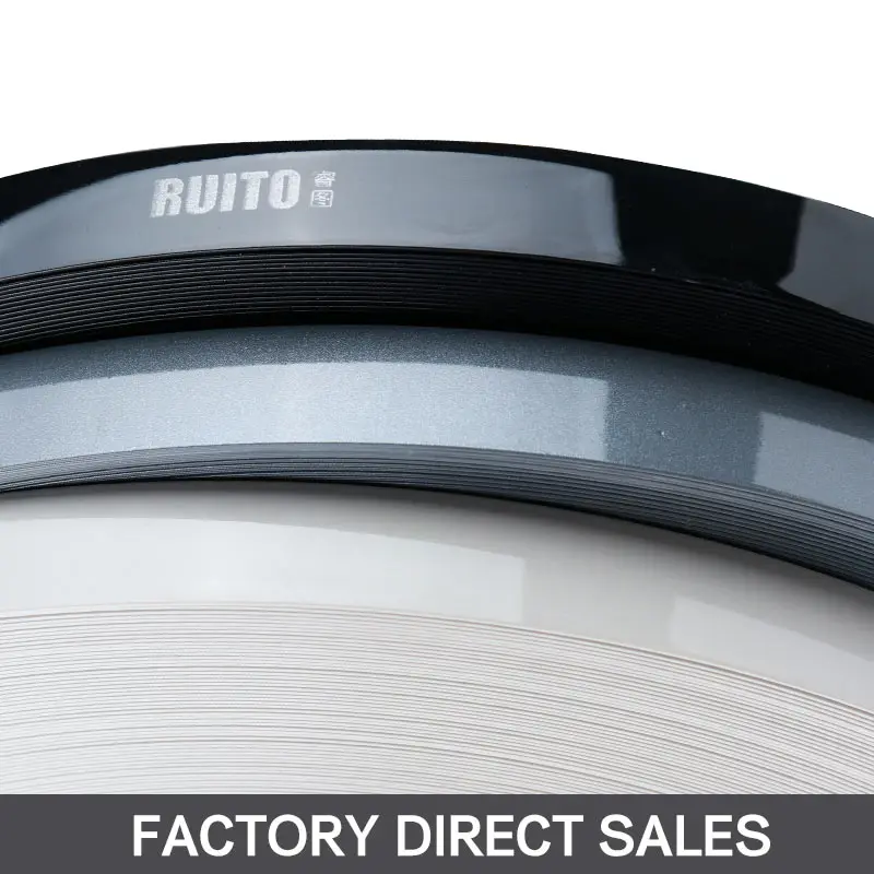 Shuoshun customized shelf edge banding strips waterproof thin plastic strips PVC white edge banding warm