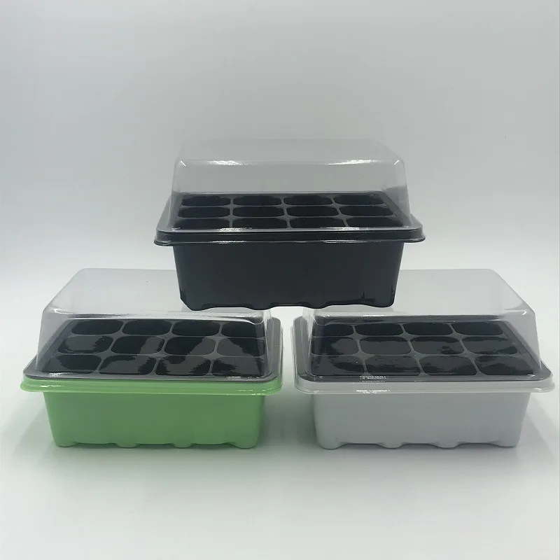  Новый лоток для семян цветов 19x14x11 см поднос рассады тарелка 12 ячеек детских горшков с прозрачными крышками коробка