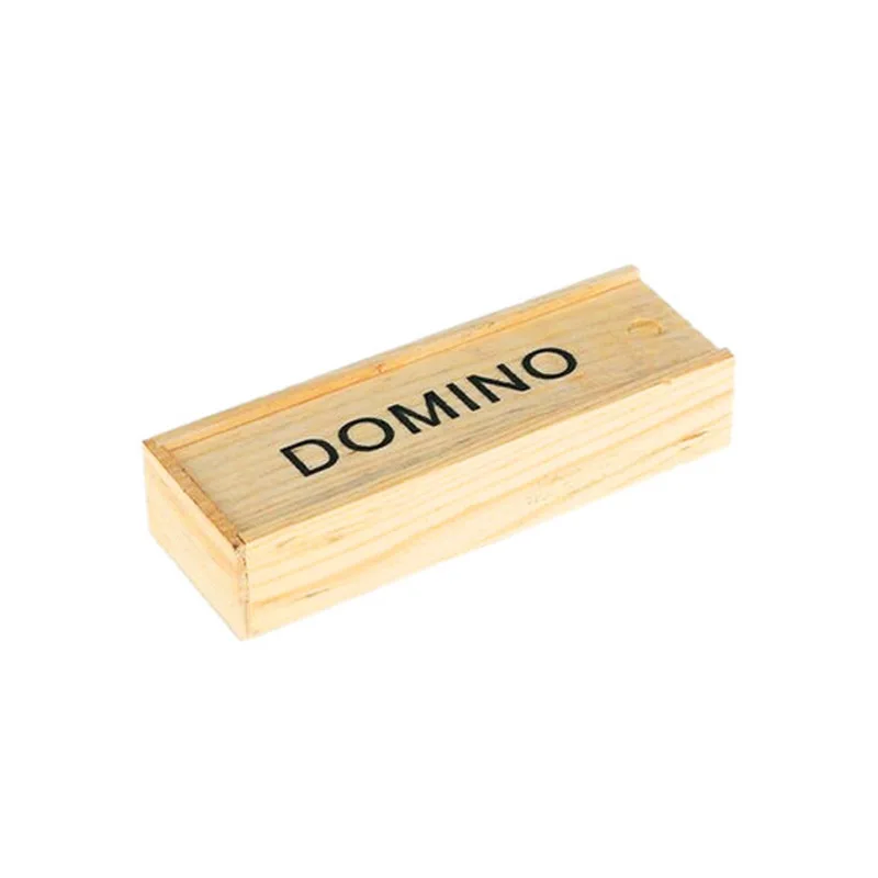 Amazon Hot Sale Wooden Black 28pcs Tile Dominoes Board Games Set in Box
