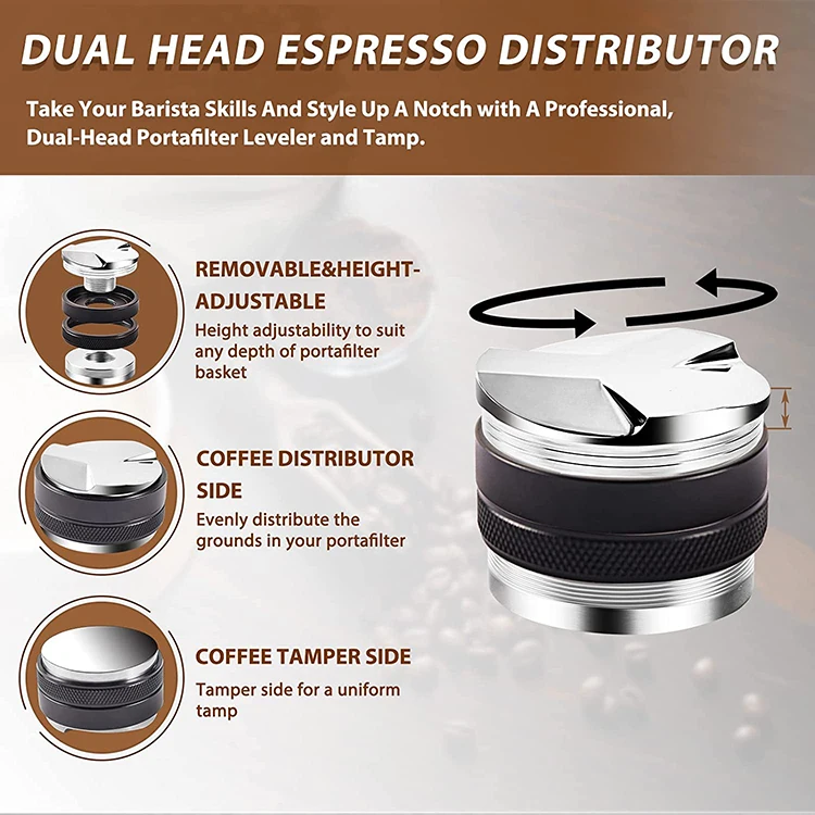 Espresso Accessories EWDT Tool Espresso Distribution Tools Wooden Holder Custom Wood Products Coffee Tamper Station PS Brown 71g