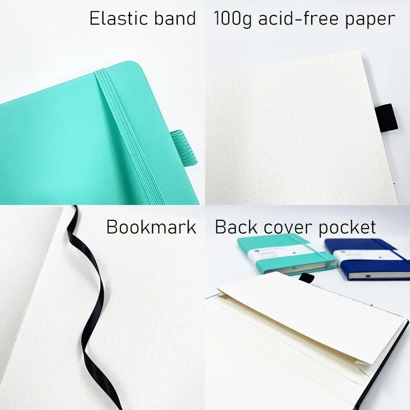 Colorful Hardboard Cover Notebook With Perfect Binding And Elastic Bands A5 Customized Notebook For Business