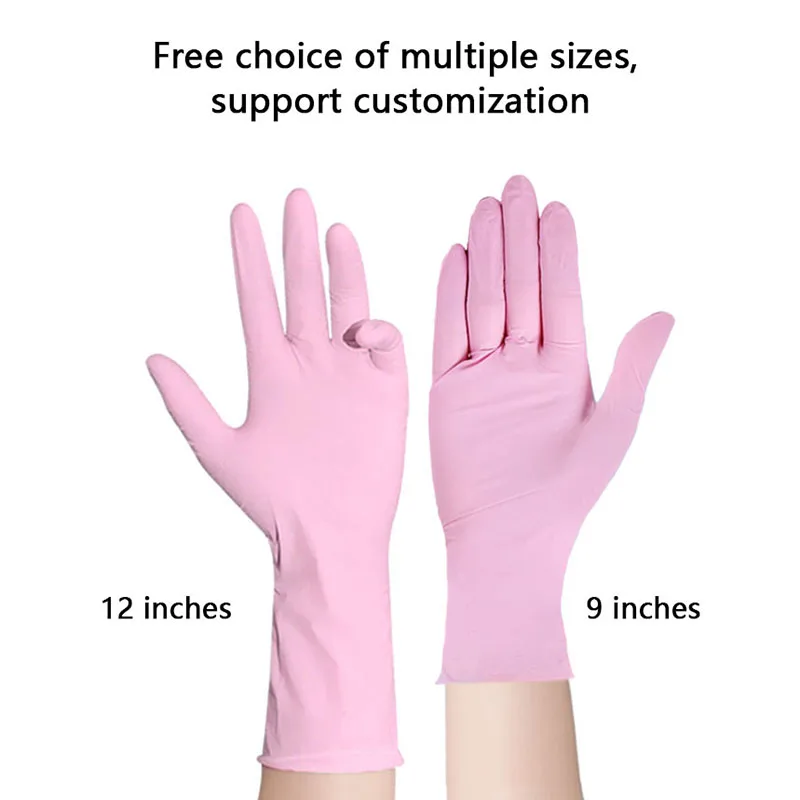 Tattoo Waterproof 5 6 8 Mil New With Logo 100 Pcs Box Price  Food Grade Pink Powder Free Nitrile Glove