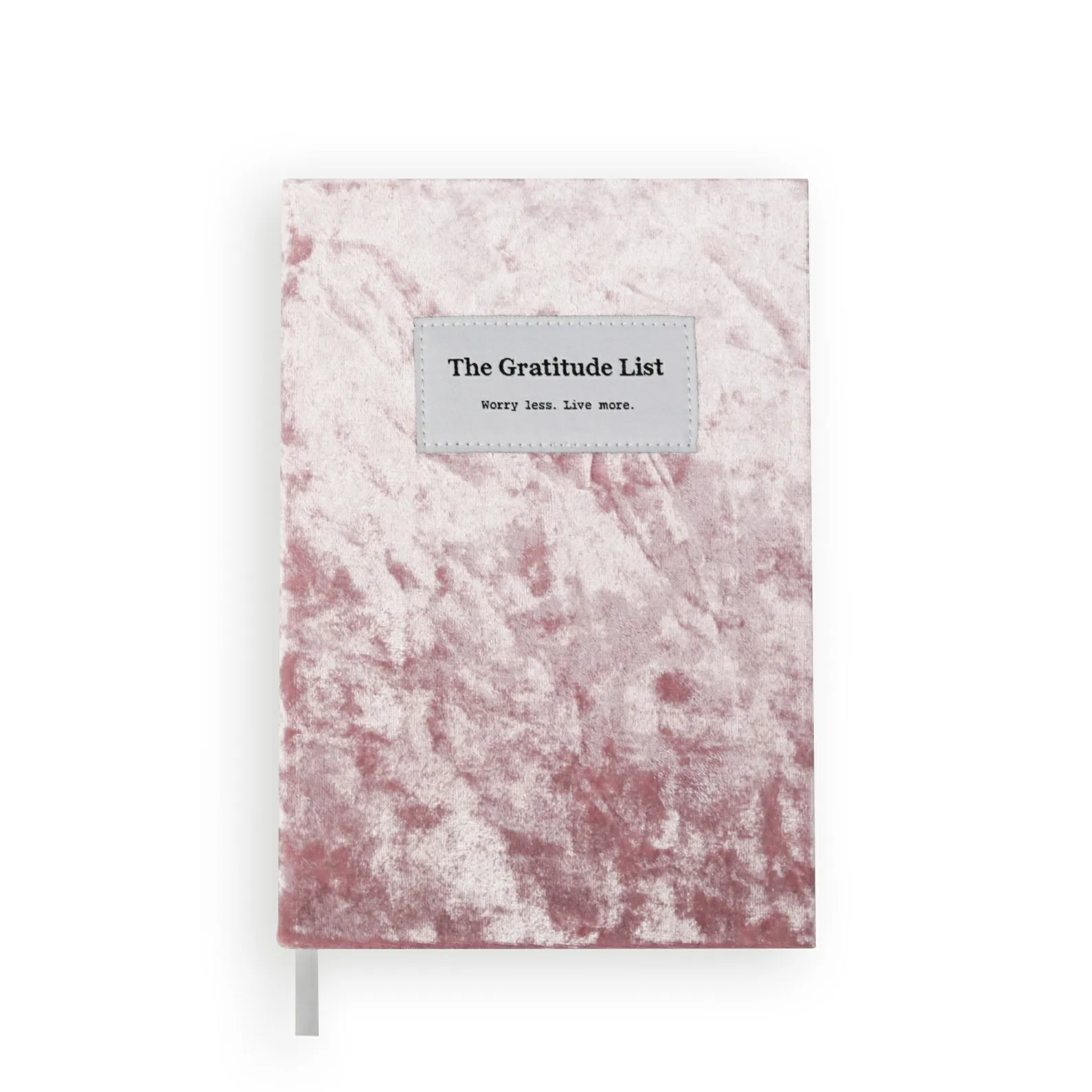 
2020 new design custom printing A5 hardcover velvet gratitude journal notebook with woven label 