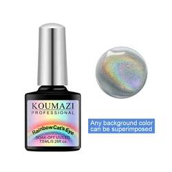 KOUMAZI 7.5ML Cat Eye Nail Gel Polish Esmalte De Uas Semi Permanente Gel Magnetic Cat Eye Nail Gel Polish Free Sample