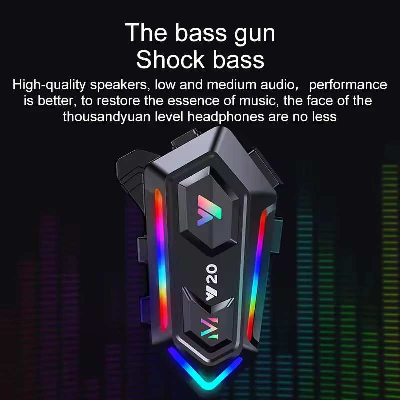 New Y20 light RGB colorful light bass full face Waterproof Motorbike Earphone face-opening light helmet Bluetooth headset