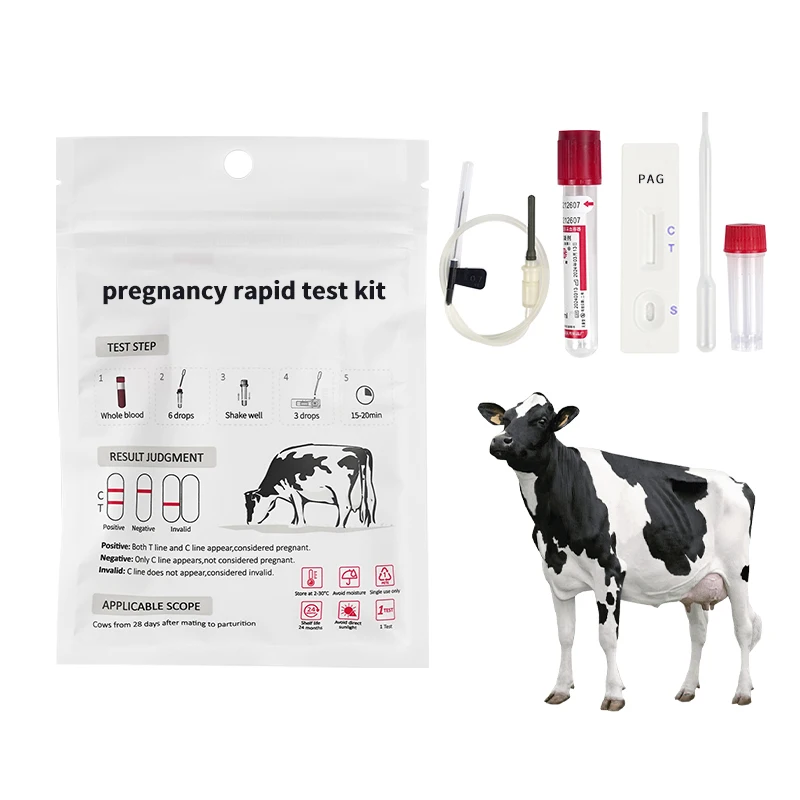 Veterinary Bovine Early Pregnancy Rapid Detection Kit PAG Whole Blood Strip Card Pregnancy Test kit for Cattle Cow