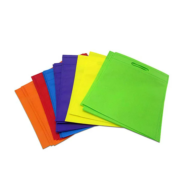 Custom color promotional groceries shopping non woven d-cut bag