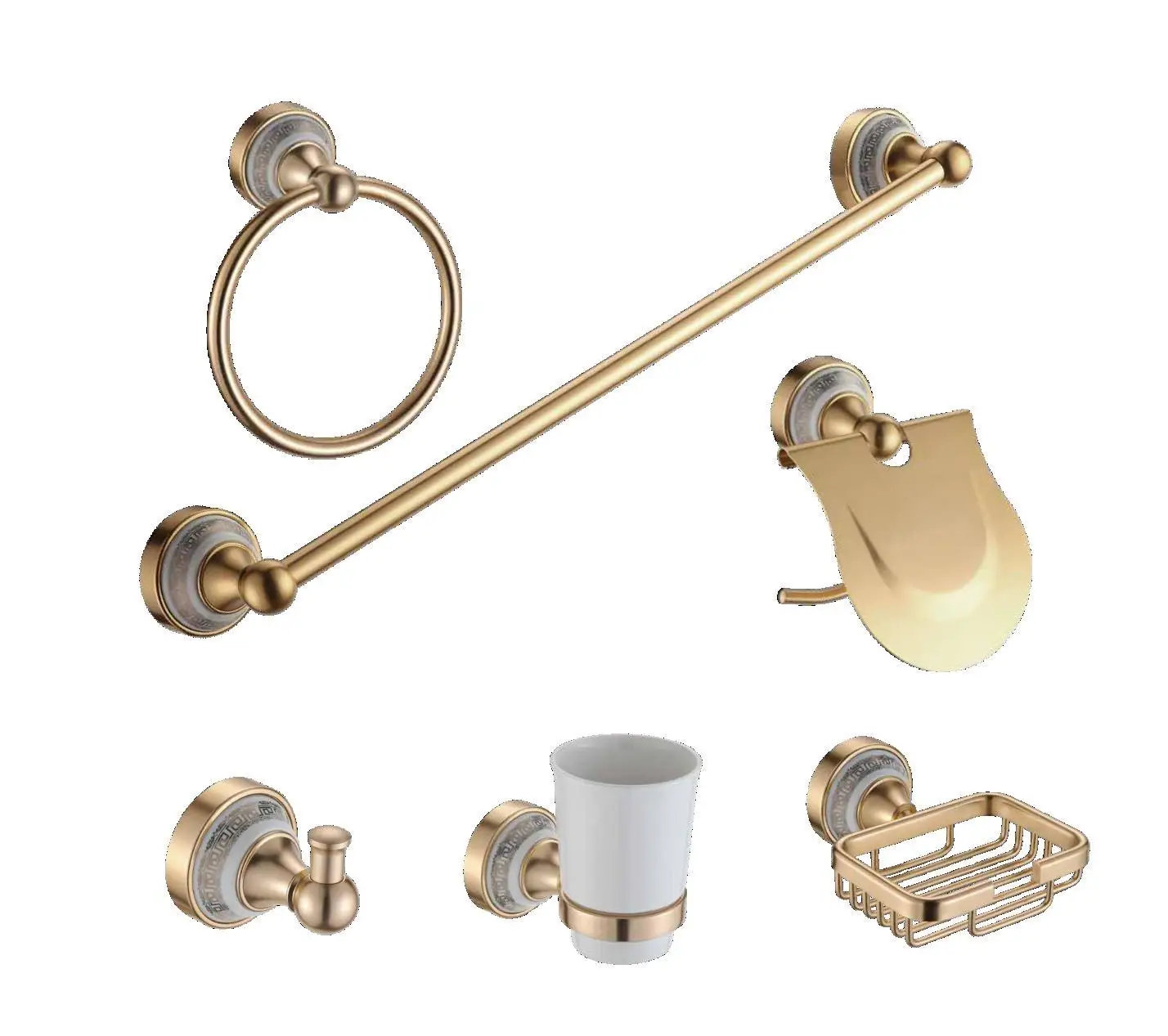 Hot Sale Retro Luxury Multifunctional Bathroom Accessories Set Modern Aluminum Washroom Accessories Design for House or Villas