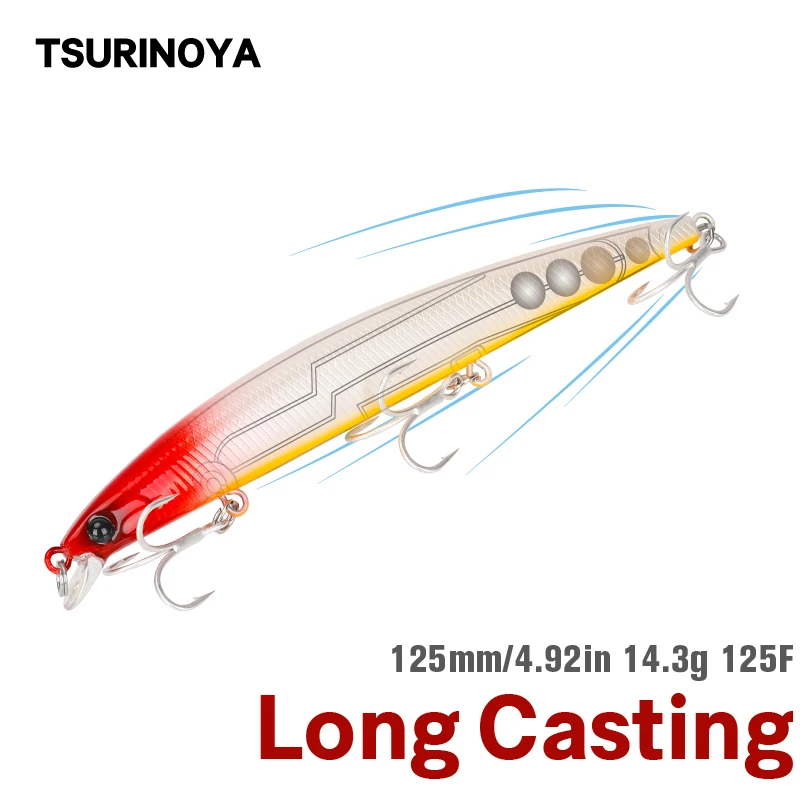 TSURINOYA Wholesale  Fishing Lure DW72 125mm 14.3g Depth 10cm-60cm Bass Baits Hard lure Floating Minnow