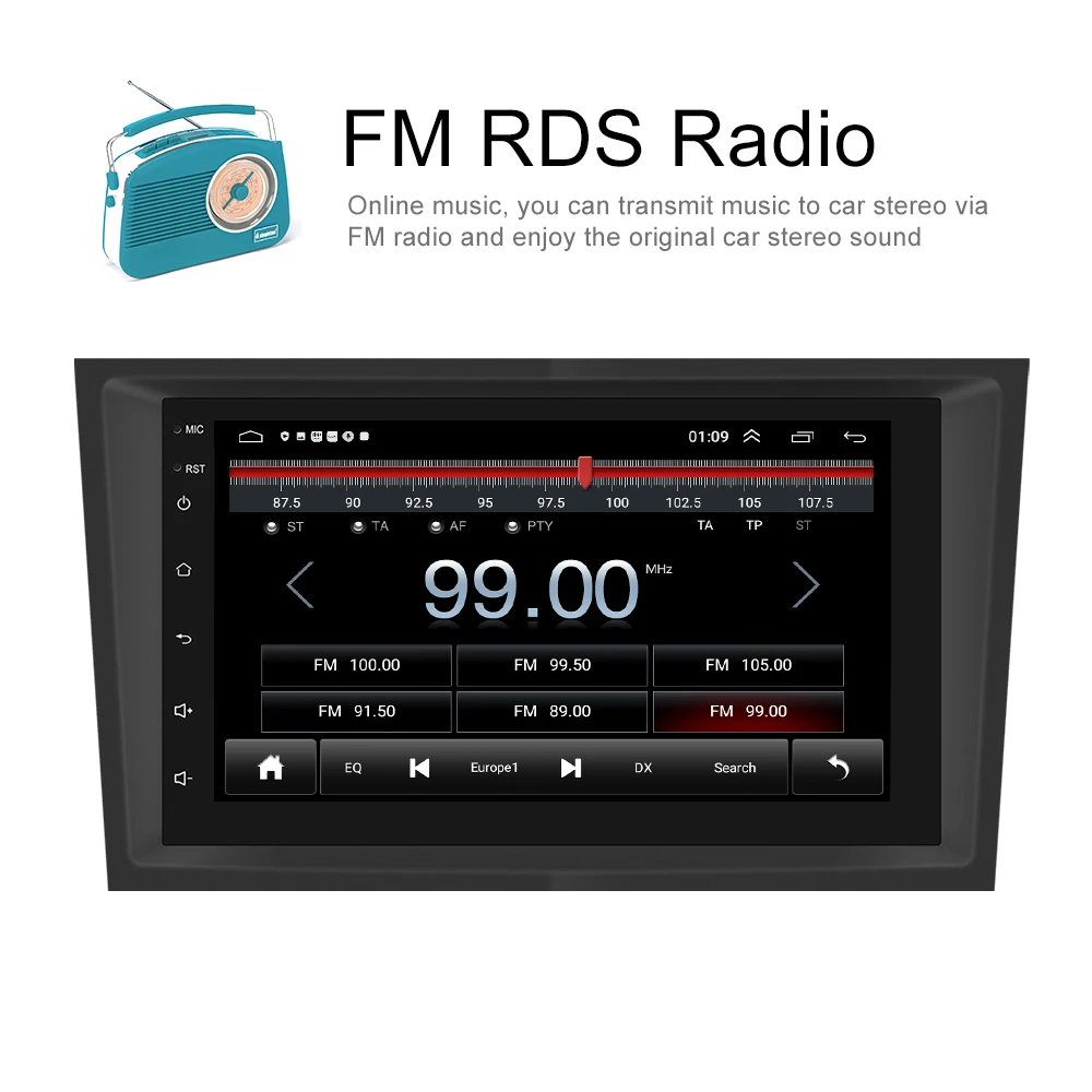 2 Din  Android 11 Car Radio Autoradio 7'HD Car Stereo CarPlay & Android Auto GPS Navigation WIFI BT Hi-Fi For Opel