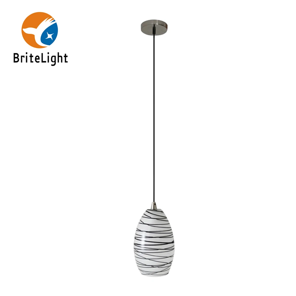 Zebra line drawing SWL glass black and white pendant lamp island lights apartment dining room chandelier ETL approval LED lamp