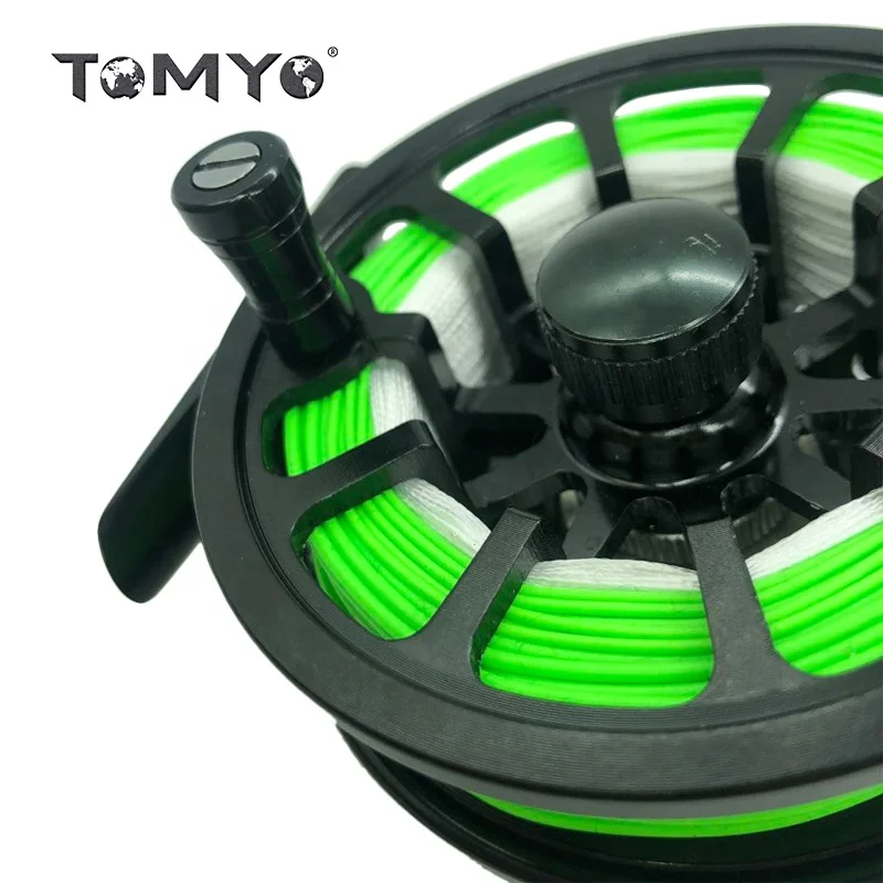 ToMyo New Design Machine Cut Classic Large Arbor Fly Fishing Reel CNC Saltwater,With line