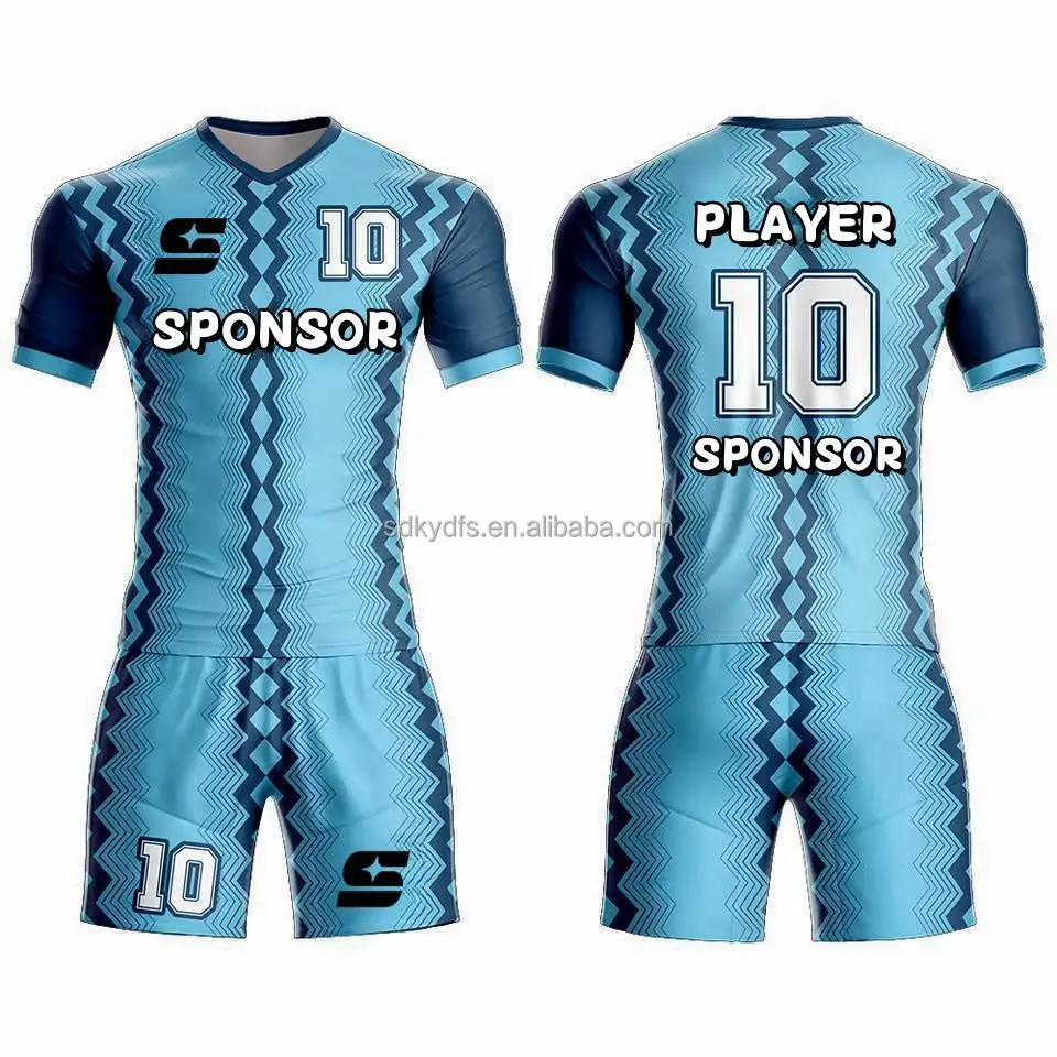 New style personalized 100% polyester football suit set quick drying breathable