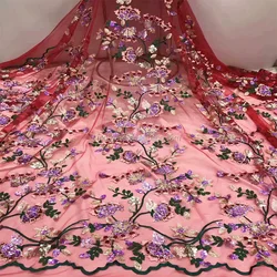 beautiful african cord lace fabric for nigerian french lace fabric for women  wedding