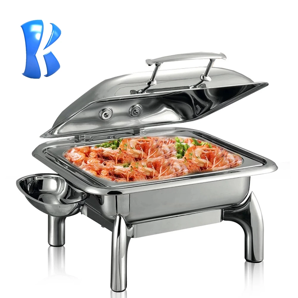 OKEY restaurant Hydraulic equipment unique stainless steel  buffet food warmer chaffing dishes for catering