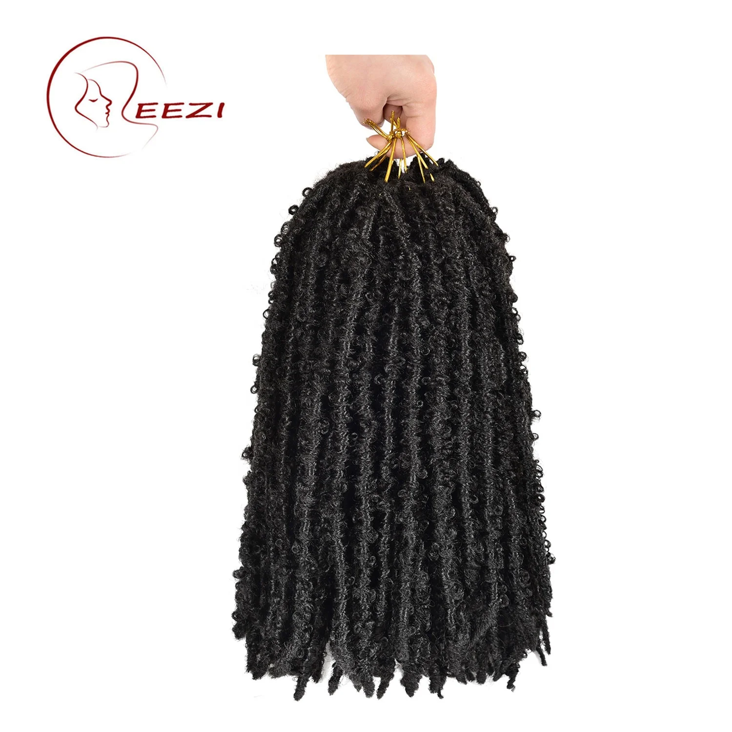 
LEEZI Free Sample Wholesale Short Butterfly Locs Hair 12 inch Distressed Faux Locs Crochet Hair 18 inch Dropshipping 