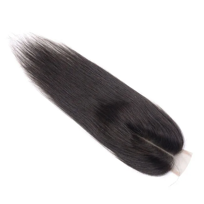 Top Lace Closures Brazilian Hair 2*6 Middle Part Lace Closure Virgin Brazilian Straight Hair Swiss Lace Closure Natural Color