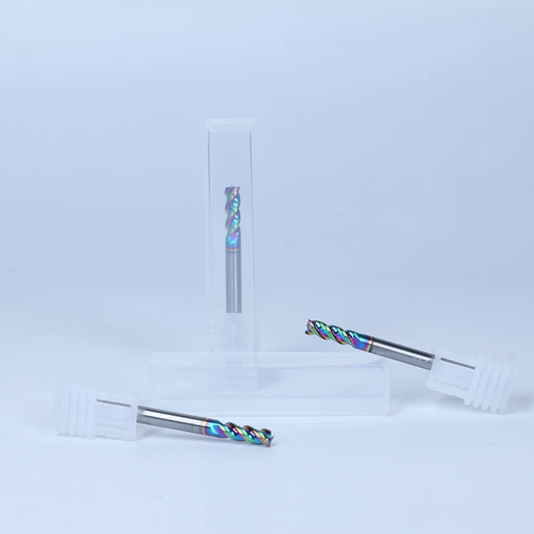 Efficient processing and smooth chip discharge 3 Flute Milling Cutter With DLC Coating Cnc End Mill For Aluminium