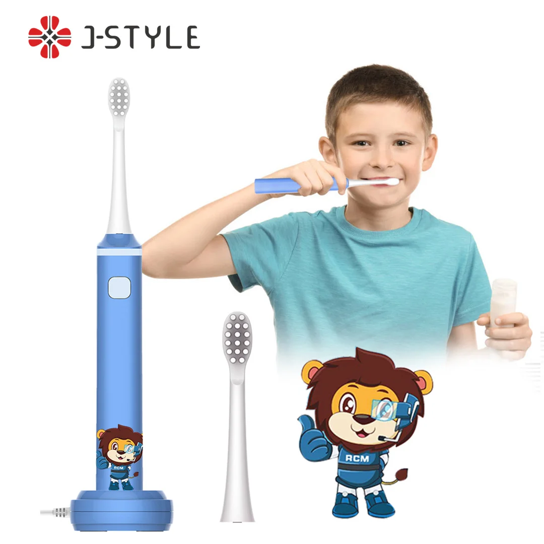 Перезаряжаемая детская звуковая электрическая зубная щетка, вибрационная зубная щетка с умным напоминанием для малышей