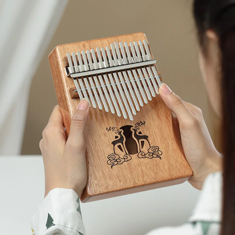 Huashu Kalimba 17 клавиш с чехлом и Songbook музыкальный инструмент выемкой 21 клавиша 8 большой