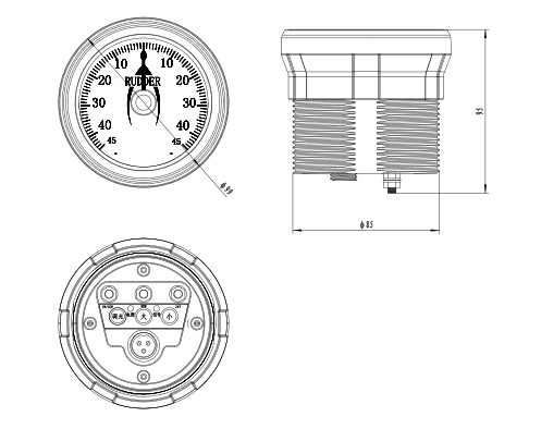 Индикатор угла поворота вращения типа рай, аналоговый датчик 85 мм