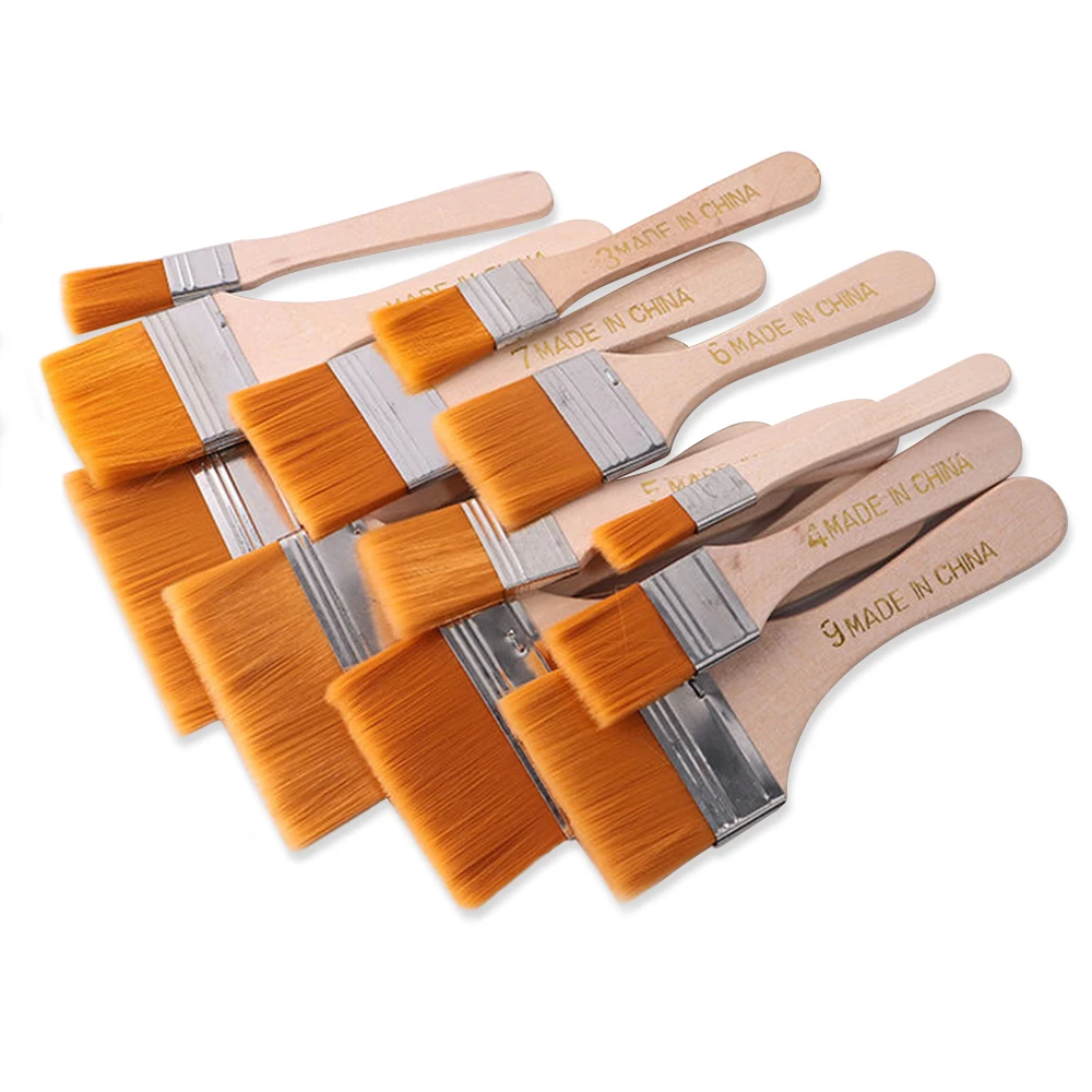 Art Paint Brushes Assorted Sized Nylon Painting Brushes with Wooden Handles for Acrylic Oil Paint Varnishes Watercolor