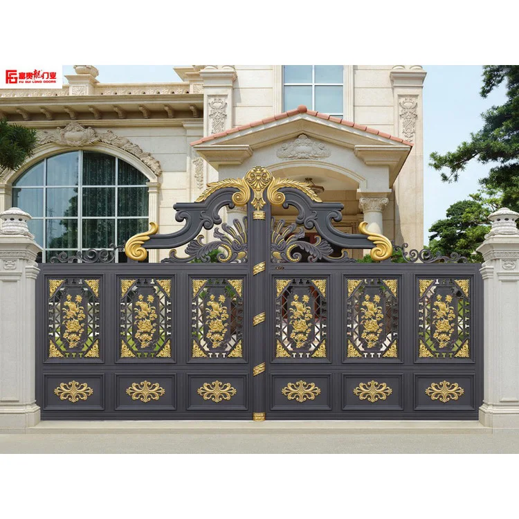 
Hot sale luxury villa electric gate customization villa garden gates automatic swing driveway gate cast aluminum courtyard gate 
