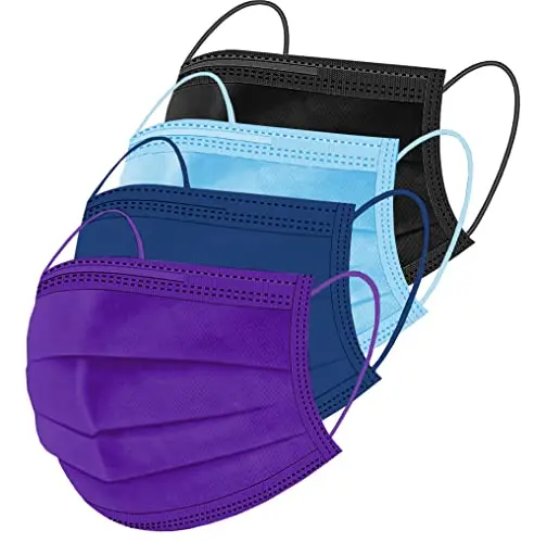 3 Layer Breathable Non-woven Multicolor Medical Disposable Face Masks with Nose Clip