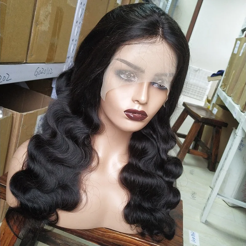 Wholesale 13x4x1 body wave natural raw virgin cuticle aligned brazilian peruvian Human Hair Lace Front Wig