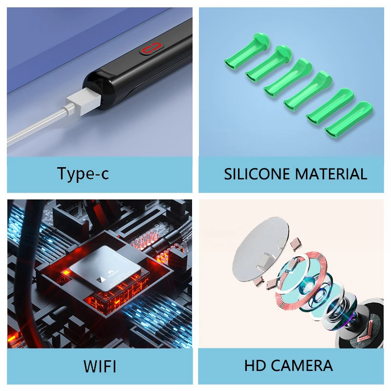 Wholesale Infant and Adult Endoscopic Ear Wash Endoscope Wax Removal Tool Earpick Smart Visual Ear Cleaner Endoscopes