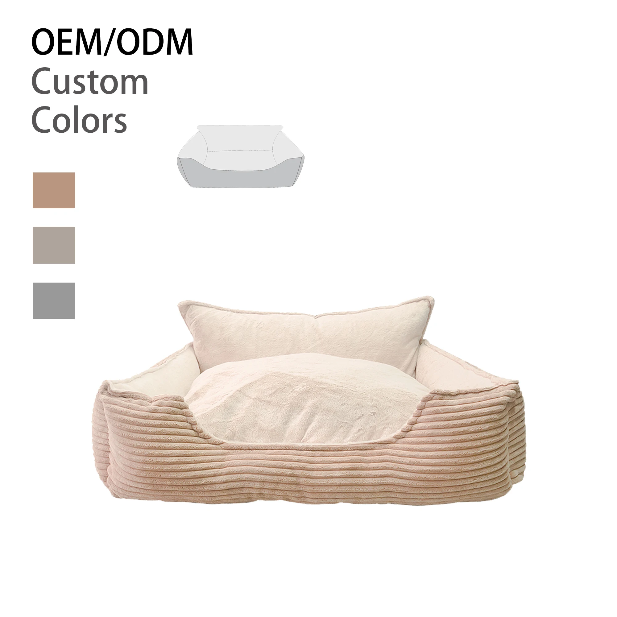 High Quality Custom Luxury Super Soft Washable Indoor Winter Sofa Bed for Dogs