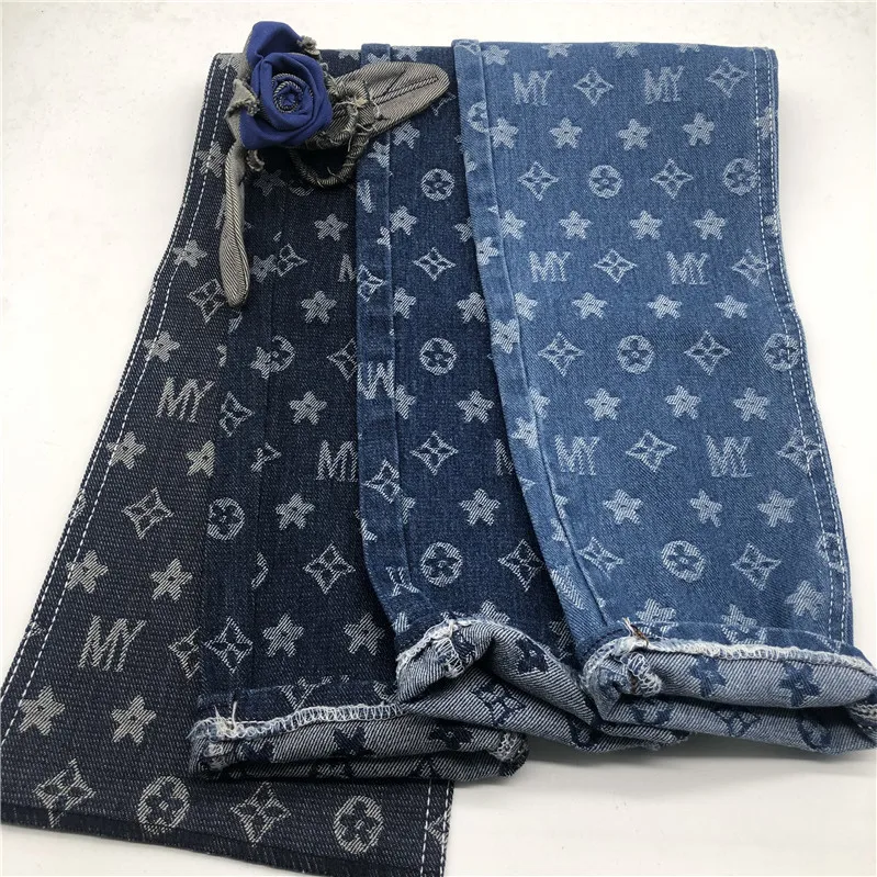 10oz cotton indigo jacquard  denim fabric