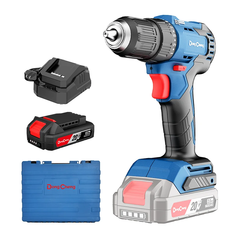 Dongcheng 2-Speed Power Drills Brushless Motor 20V Battery-powered Cordless Drill With Soft Start Function