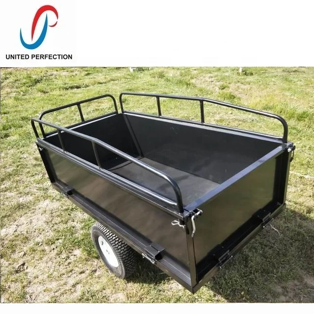 500KG 17 CUFT flat bed good price heavy load ATV/UTV garden STEEL trailer dumping garden trailer buy garden trailer
