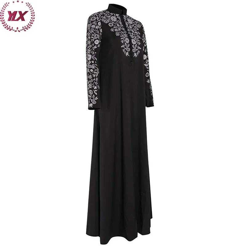 2023 Latest Design Middle East Women Lady Elegant Satin Wrap Dresses Full Sleeves Dubai Moroccan Kaftan Arabic  Muslim Dresses