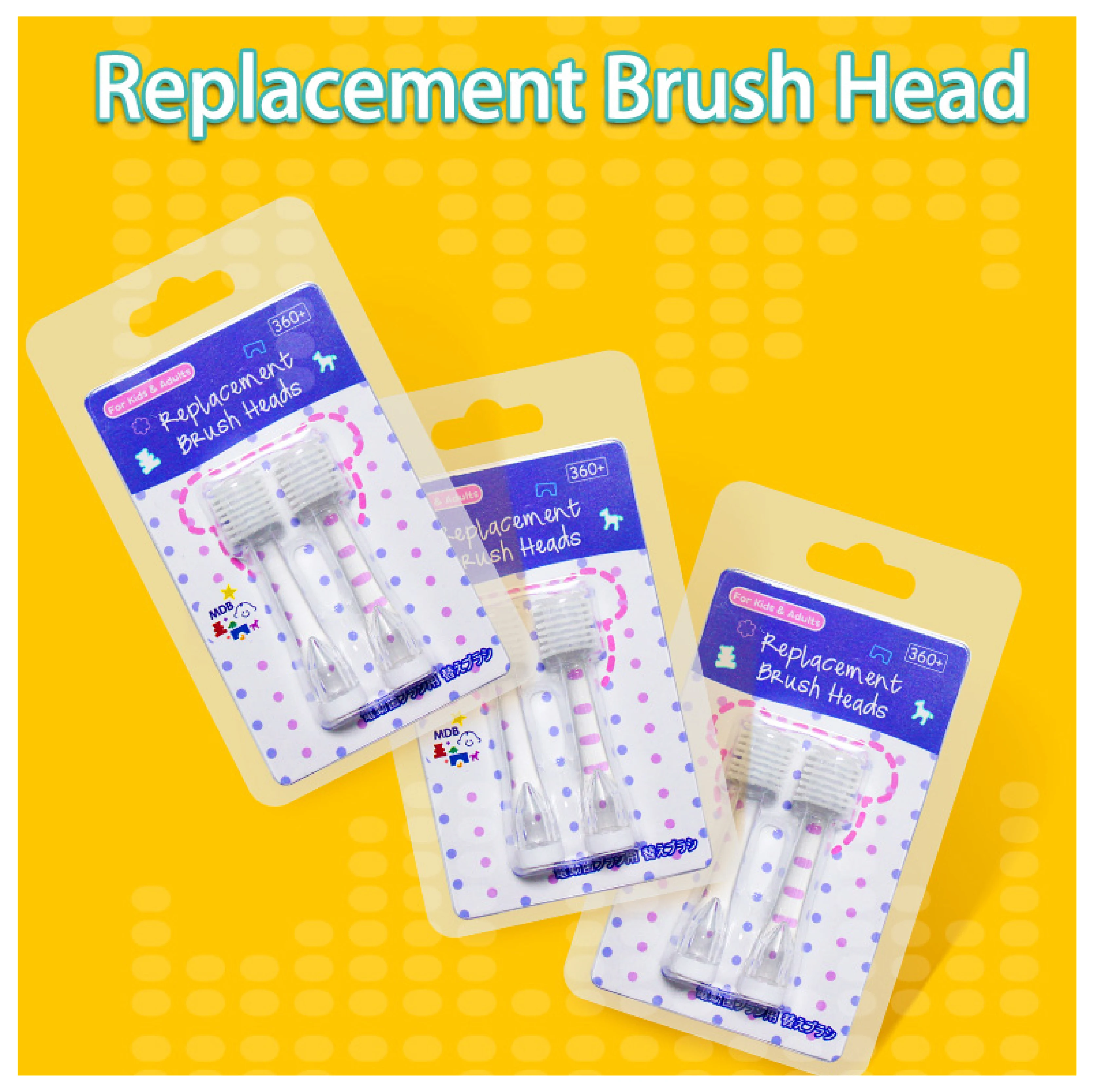 Replacement Brush Head 360-Degree Brush Head Removable Changeable Compatible Electric Toothbrush Head
