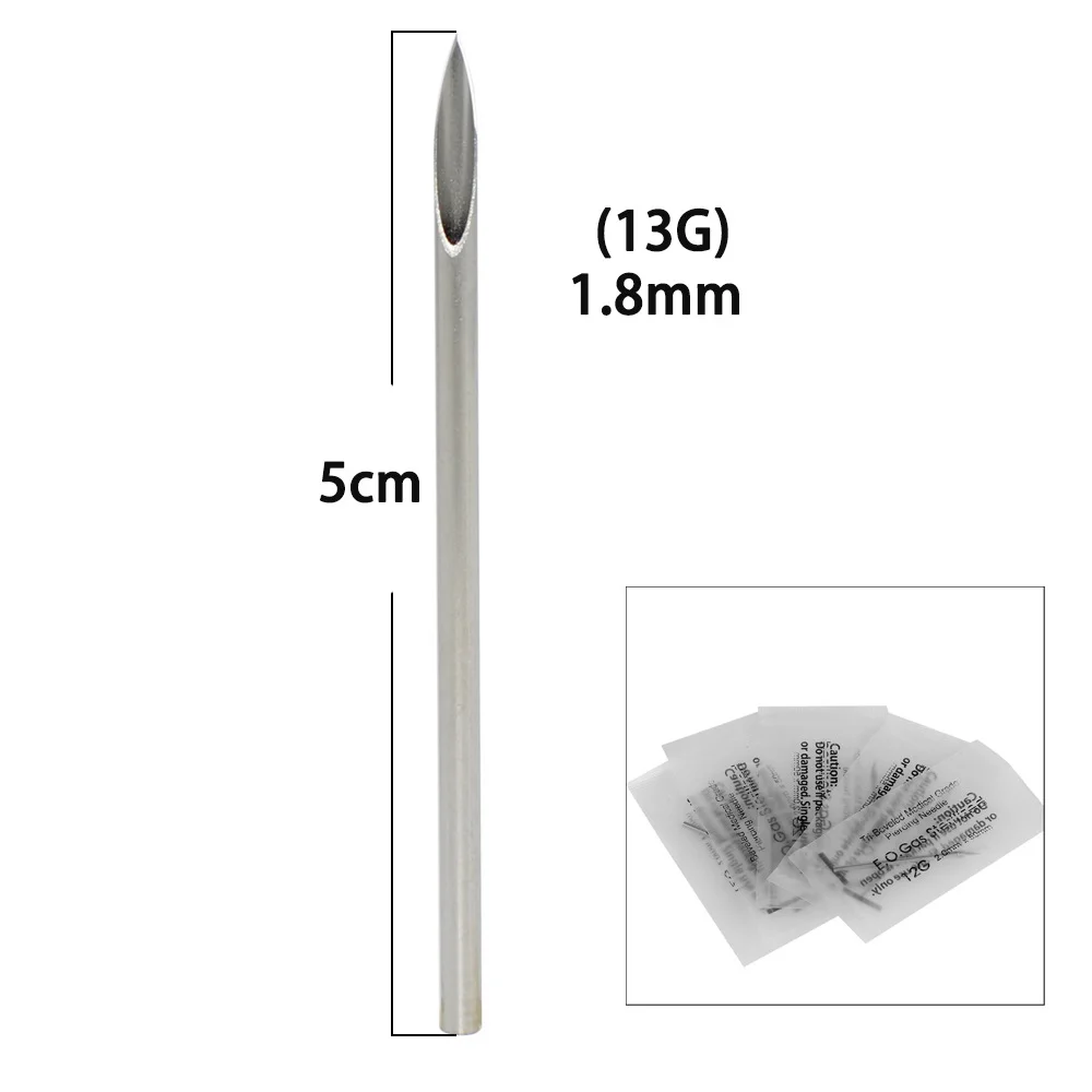 2024 disposable sterilized piercing needle Sterile puncture needle nose nail lip nail puncture tool disinfection bag containing