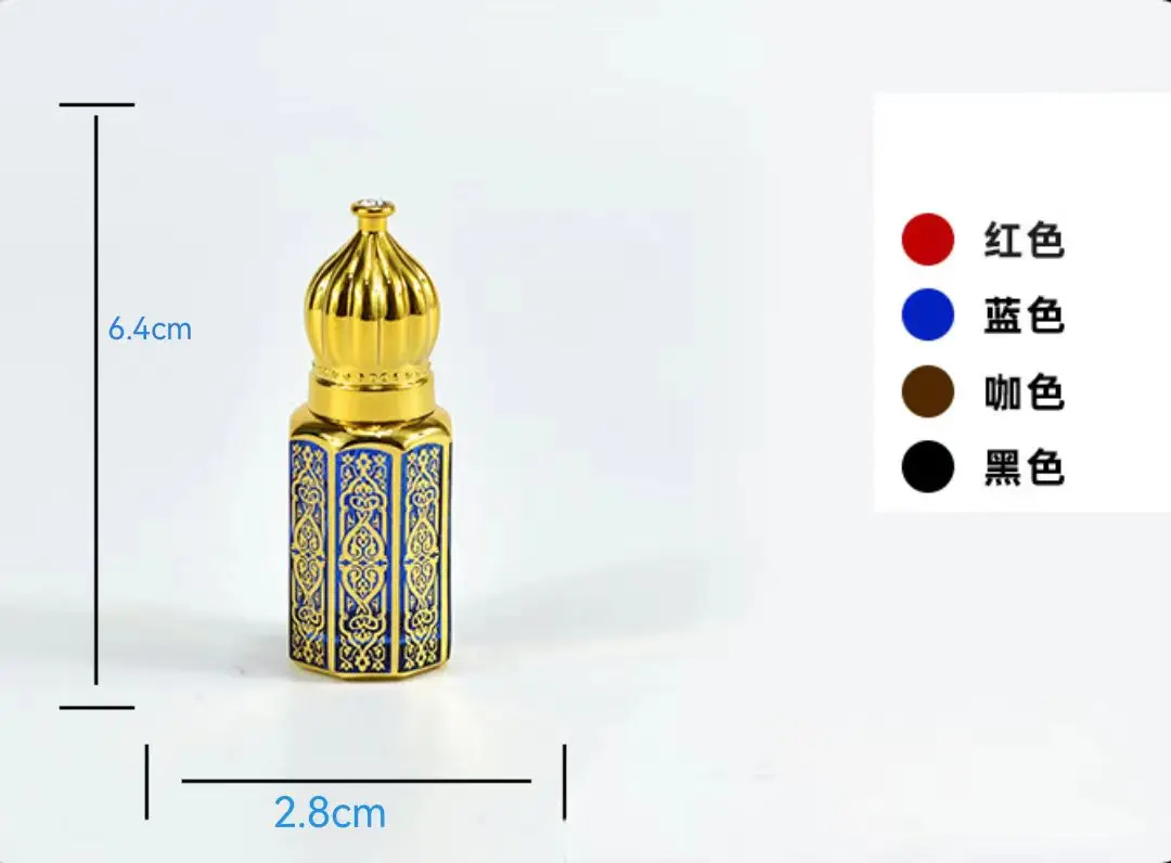 Fancy Design Mini Small Refillable arabic oil perfume bottles empty Attar oil Bottle for Body Massage Oils Serum