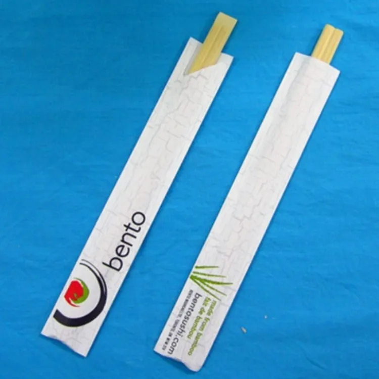 Wholesale semi-closed paper wrapped smooth surface twins bamboo chopsticks