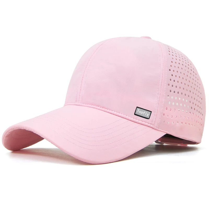 Custom logo 5 panel trucker pvc patch hat with rope structure snapback caps laser cut hole performance sky blue trucker hat